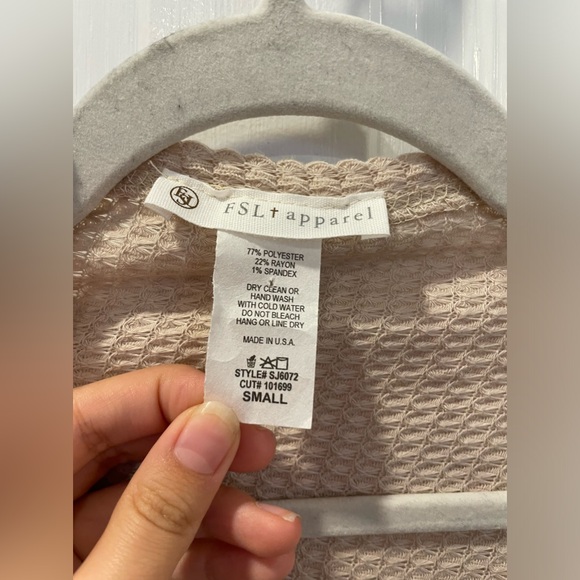 beige cocoon waffle cardigan - Picture 6 of 7